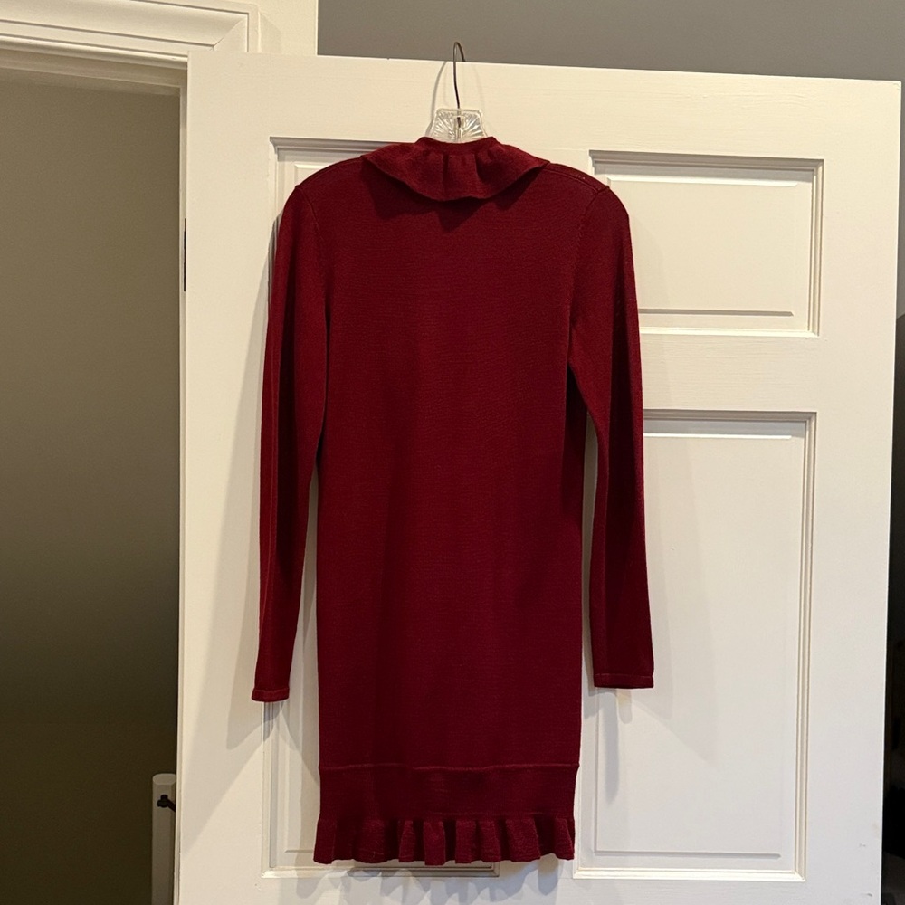 Only Mine Deep Red Ruffled Cardigan - Picture 2 of 3